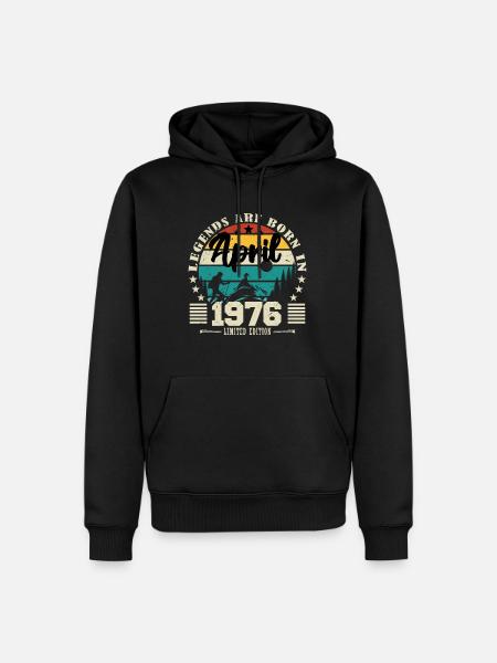 Avril 1976 Cadeau d'anniversaire avril 1976. April - Herre Premium økologisk hoodie - sort