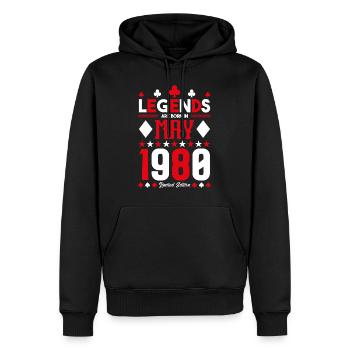 birthday gift May 1980. card games . May - Men’s Premium Organic Hoodie - black - Front - Nico (187cm)