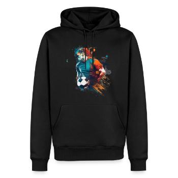 Sport - Männer Premium Bio Hoodie - Schwarz - Vorne - Nico (187cm)
