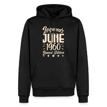 Naissance En juin 1960 Cadeau d'anniversaire 1960. - Sweat à capuche Premium bio Homme - noir - Devant - Nico (187cm)