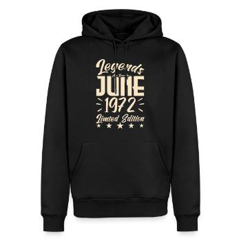 Geboren 1972 Geburtstagsgeschenk 1972. - Männer Premium Bio Hoodie - Schwarz - Vorne - Nico (187cm)