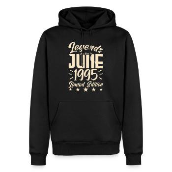 Geboren Juni 1995 Geburtstagsgeschenk 1995. - Männer Premium Bio Hoodie - Schwarz - Vorne - Nico (187cm)