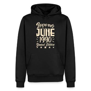 Geboren Juni 1990 Geburtstagsgeschenk 1990. - Männer Premium Bio Hoodie - Schwarz - Vorne - Nico (187cm)