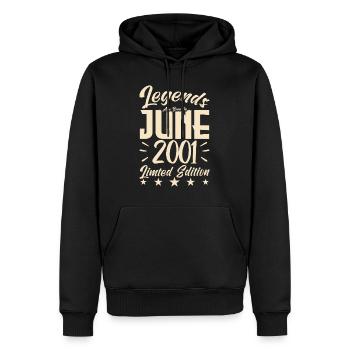 Geboren Juni 2001 Geburtstagsgeschenk 2001. - Männer Premium Bio Hoodie - Schwarz - Vorne - Nico (187cm)