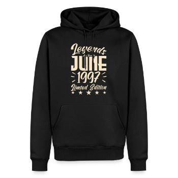 Geboren Juni 1997 Geburtstagsgeschenk 1997. - Männer Premium Bio Hoodie - Schwarz - Vorne - Nico (187cm)