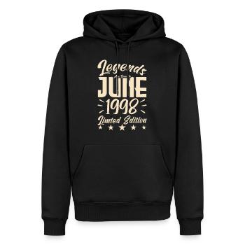 Geboren Juni 1998 Geburtstagsgeschenk 1998. - Männer Premium Bio Hoodie - Schwarz - Vorne - Nico (187cm)
