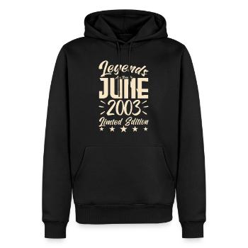 Geboren Juni 2003 Geburtstagsgeschenk 2003. - Männer Premium Bio Hoodie - Schwarz - Vorne - Nico (187cm)
