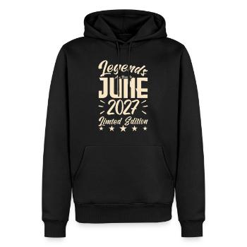 Naissance En juin 2027 Cadeau d'anniversaire 2027. - Sweat à capuche Premium bio Homme - noir - Devant - Nico (187cm)
