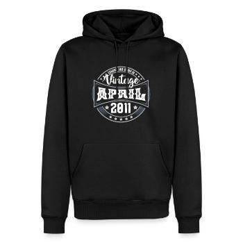 April 2011. Geburtstagsgeschenk April 2011 April - Männer Premium Bio Hoodie - Schwarz - Vorne - Nico (187cm)