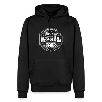 April 2002. Geburtstagsgeschenk April 2002 April - Männer Premium Bio Hoodie - Schwarz - Vorne - Nico (187cm)