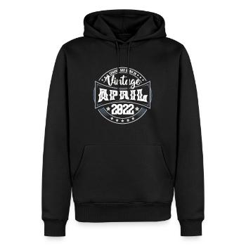 April 2022. Geburtstagsgeschenk April 2022 April - Männer Premium Bio Hoodie - Schwarz - Vorne - Nico (187cm)