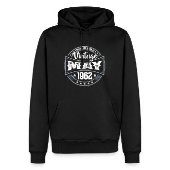 Mai 1962. Geburtstagsgeschenk Mai 1962. Mai - Männer Premium Bio Hoodie - Schwarz - Vorne - Nico (187cm)