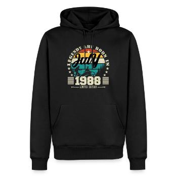 Juli 1988. Geburtstagsgeschenk Juli 1988. - Männer Premium Bio Hoodie - Schwarz - Vorne - Nico (187cm)