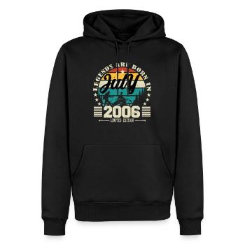 Juli 2006. Geburtstagsgeschenk Juli 2006. - Männer Premium Bio Hoodie - Schwarz - Vorne - Nico (187cm)