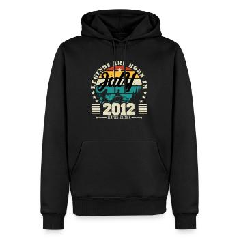 Juillet 2012. Cadeau d'anniversaire juillet 2012. - Sweat à capuche Premium bio Homme - noir - Devant - Nico (187cm)