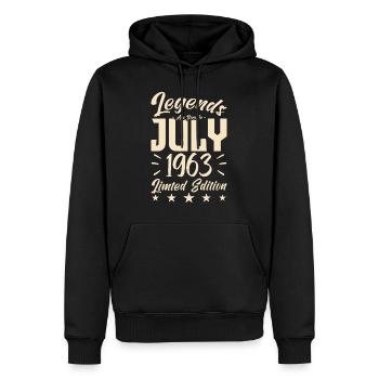 Naissance En Juillet 1963. Cadeau d'anniversaire. - Sweat à capuche Premium bio Homme - noir - Devant - Nico (187cm)