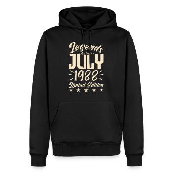 Naissance En Juillet 1988. Cadeau d'anniversaire. - Sweat à capuche Premium bio Homme - noir - Devant - Nico (187cm)