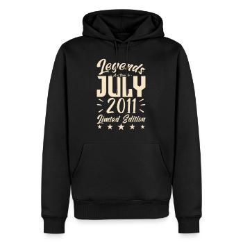 Naissance En Juillet 2011. Cadeau d'anniversaire. - Sweat à capuche Premium bio Homme - noir - Devant - Nico (187cm)
