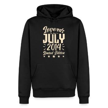 Naissance En Juillet 2014. Cadeau d'anniversaire. - Sweat à capuche Premium bio Homme - noir - Devant - Nico (187cm)