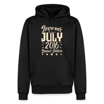Naissance En Juillet 2016. Cadeau d'anniversaire. - Sweat à capuche Premium bio Homme - noir - Devant - Nico (187cm)