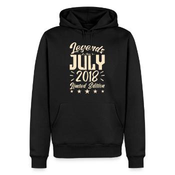 Naissance En Juillet 2018. Cadeau d'anniversaire. - Sweat à capuche Premium bio Homme - noir - Devant - Nico (187cm)