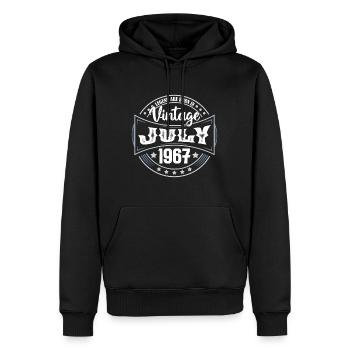 Juli 1967. Geburtstagsgeschenk Juli 1967. - Männer Premium Bio Hoodie - Schwarz - Vorne - Nico (187cm)