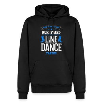 Linedance Line Dance Country Rentner Opa Geschenk - Männer Premium Bio Hoodie - Schwarz - Vorne - Nico (187cm)