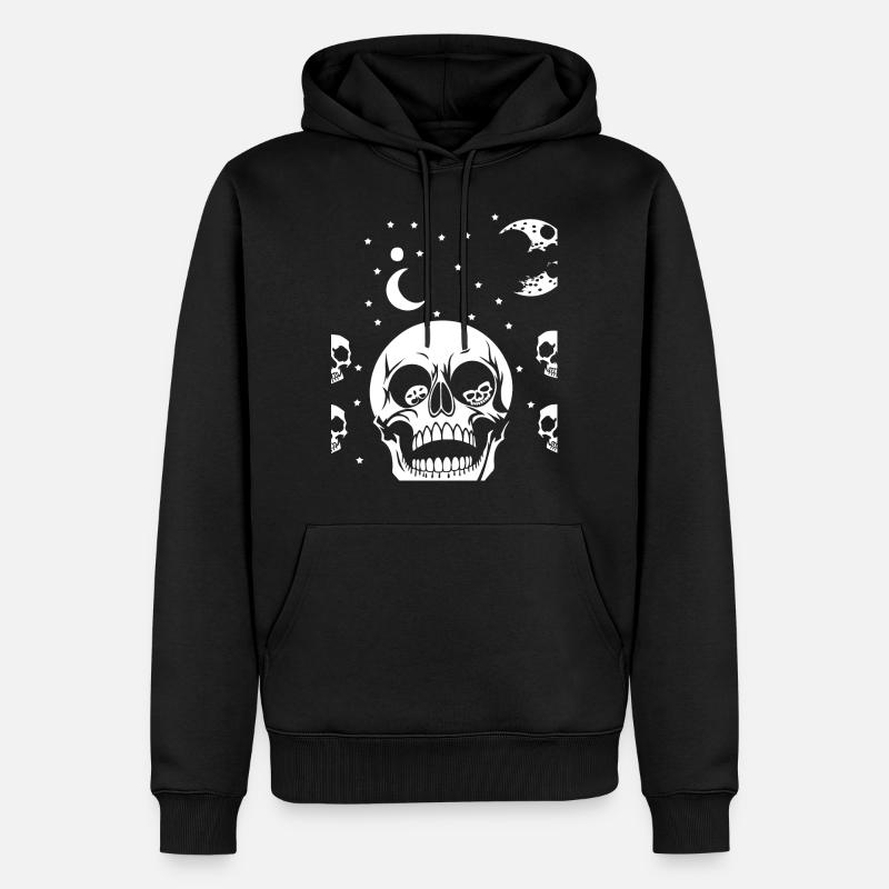 Horror Schädel Schädel Kunst Schädel Gothic Heavy Metal - Männer Premium Bio Hoodie - Schwarz