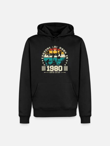 August 1980. Birthday gift August 1980. August - Men’s Premium Organic Hoodie - black