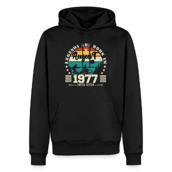 August 1977. Birthday gift August 1977. August - Men’s Premium Organic Hoodie - black - Front - Nico (187cm)