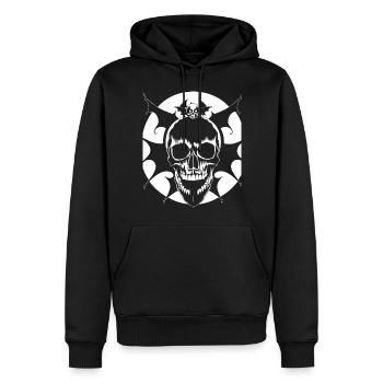 Horror Skull Skull Art Skull Gothic Heavy Metal - Men’s Premium Organic Hoodie - black - Front - Nico (187cm)