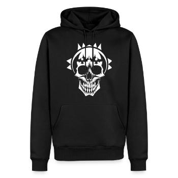 Horror Schädel Schädel Kunst Totenkopf Gothic Heavy Metal - Männer Premium Bio Hoodie - Schwarz - Vorne - Nico (187cm)