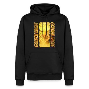 Eagle Head Gold Bird of Prey Bird Animal Nature - Sweat à capuche Premium bio Homme - noir - Devant - Nico (187cm)