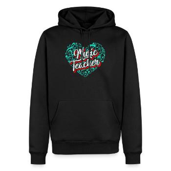 Music Teacher Music Teacher Full Heart - Men’s Premium Organic Hoodie - black - Front - Nico (187cm)