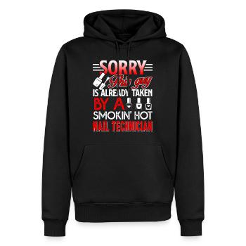 Nail Technician Taken By Nail Tech - Men’s Premium Organic Hoodie - black - Front - Nico (187cm)