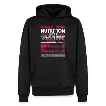 Personal Trainer Personal Trainer Nutrition Facts - Men’s Premium Organic Hoodie - black - Front - Nico (187cm)