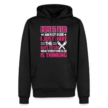 Pipefitter Pipefitter I Am Not Rude - Men’s Premium Organic Hoodie - black - Front - Nico (187cm)