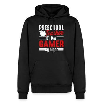 Preschool Teacher Preschool Teacher Gamer - Men’s Premium Organic Hoodie - black - Front - Nico (187cm)