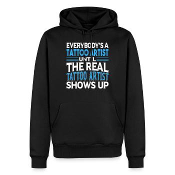 Tattoo Artist Real Tattoo Artist Shows Up - Men’s Premium Organic Hoodie - black - Front - Nico (187cm)