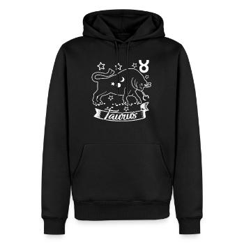 Taurus Taurus Zodiac Star Sign Of Zodiac - Men’s Premium Organic Hoodie - black - Front - Nico (187cm)