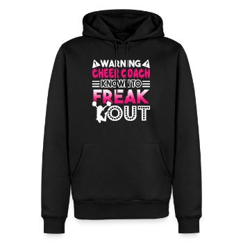 Cheerleading Cheer Coach Known To Freak Out - Men’s Premium Organic Hoodie - black - Front - Nico (187cm)