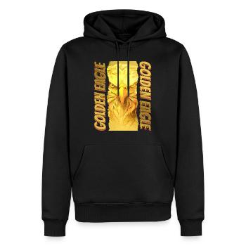 Eagle Head Gold Bird of Prey Bird Animal Nature - Sweat à capuche Premium bio Homme - noir - Devant - Nico (187cm)