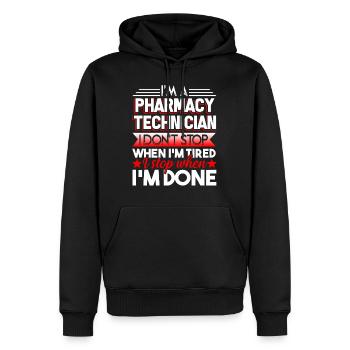 Pharmacy Technician I'm Stop When I'm Done - Men’s Premium Organic Hoodie - black - Front - Nico (187cm)