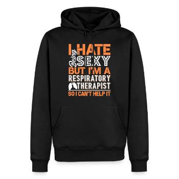 Respiratory Therapist Sexy Respiratory Therapist - Men’s Premium Organic Hoodie - black - Front - Nico (187cm)