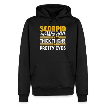 Scorpio Woman With Thick Thighs - Men’s Premium Organic Hoodie - black - Front - Nico (187cm)