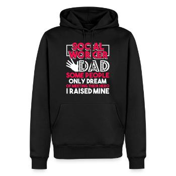 Social Worker Social Worker Dad - Men’s Premium Organic Hoodie - black - Front - Nico (187cm)