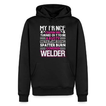 Welder My Prince Charming Is A Welder - Men’s Premium Organic Hoodie - black - Front - Nico (187cm)