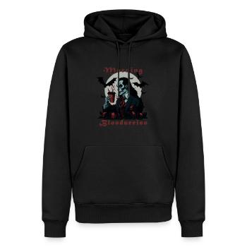 Cappuccino aus Blut, Dracula, Halloween - Männer Premium Bio Hoodie - Schwarz - Vorne - Nico (187cm)