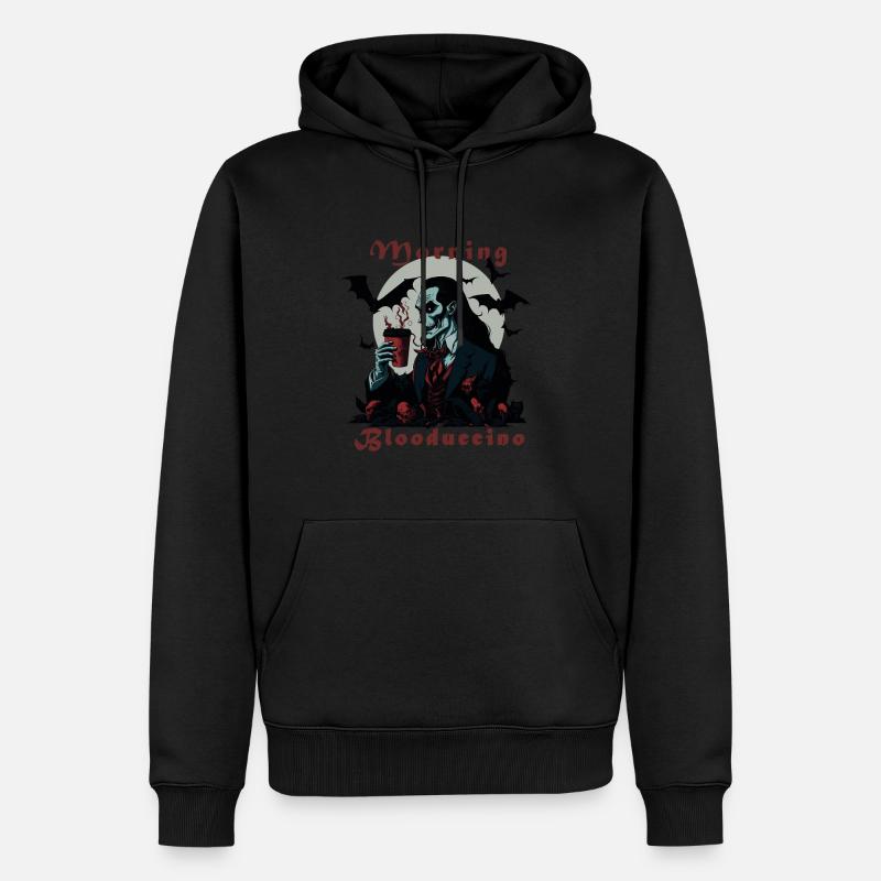 Cappuccino de sang, Dracula, Halloween - Sweat à capuche Premium bio Homme - noir