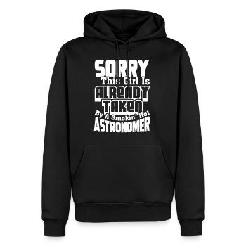 Astronomer Taken By Smokin Hot Astronomer - Men’s Premium Organic Hoodie - black - Front - Nico (187cm)